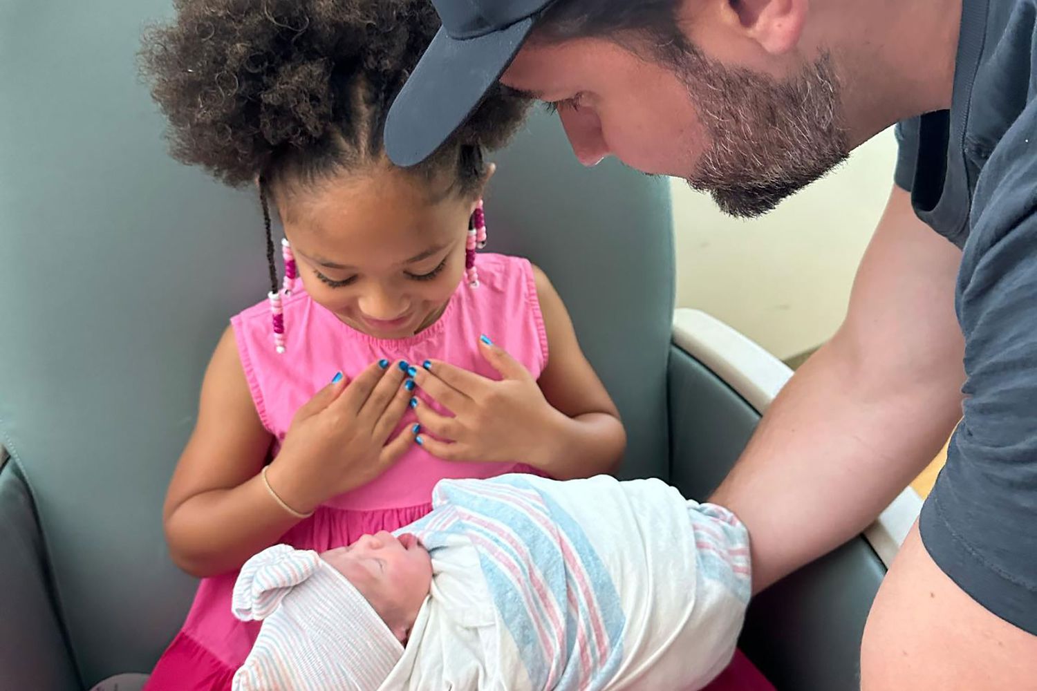 Serena Williams' toddler daughter and husband Alexis Ohanian at the Day at  the Drive tennis event